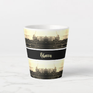 Vintage Algeria Algiers port overview Latte Mug