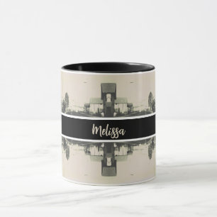 Vintage Algeria Algiers street building Face Mask Mug