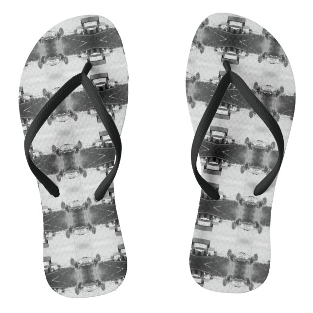 Vintage Algeria Algiers street building Thongs (Footbed)