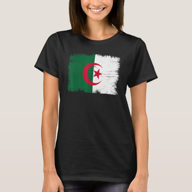 Vintage Algeria Flag Algerian Independence Day T-Shirt (Front)