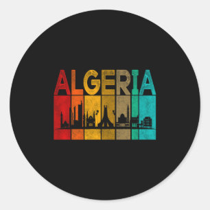 Vintage Algeria I Love Algeria Map Algeria Soccer Classic Round Sticker