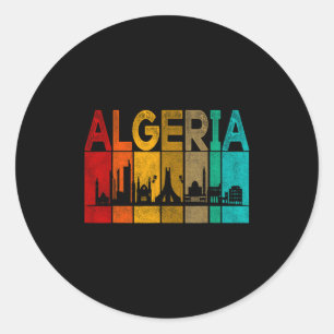 Vintage Algeria I Love Algeria Map Algeria Soccer Classic Round Sticker