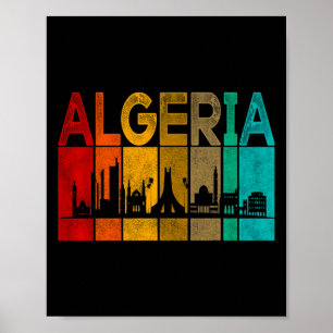 Vintage Algeria I Love Algeria Map Algeria Soccer Poster