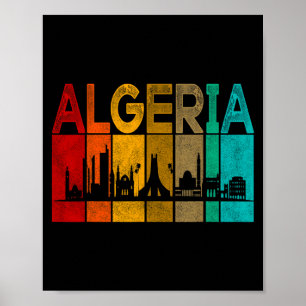 Vintage Algeria I Love Algeria Map Algeria Soccer Poster