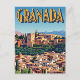 Vintage Alhambra Granada Spain Travel Postcard