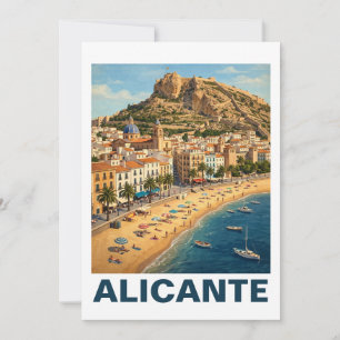 Vintage Alicante Spain Vacation Travel Invitation