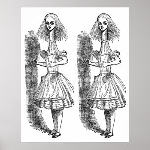 Vintage Alice Adventures in Wonderland by Tenniel Poster