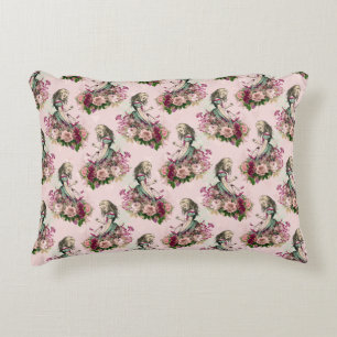 Vintage Alice and Pink Flowers Decorative Cushion