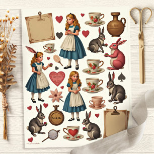 Vintage Alice Fussy Cut Scrapbook Paper