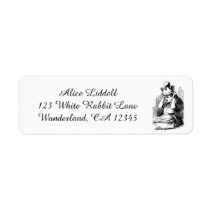 Vintage Alice in Wonderland, Alice w Queen's Crown Return Address Label