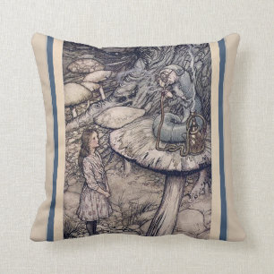 VINTAGE ALICE IN WONDERLAND AND HOOKAH CATERPILLAR CUSHION