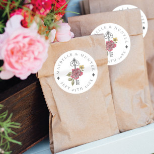 Vintage Alice in Wonderland Antique Key Wedding Classic Round Sticker