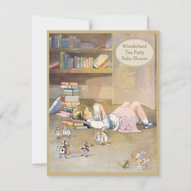 Vintage Alice in Wonderland Baby Shower Invitation (Front)
