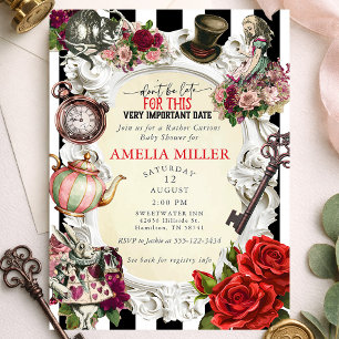 Vintage Alice in Wonderland Baby Shower  Invitation