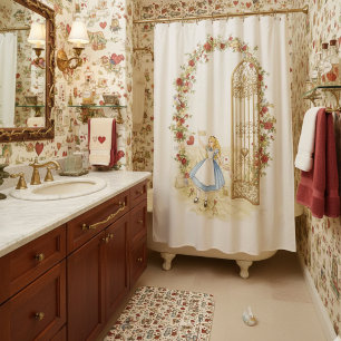 Vintage Alice in Wonderland  Bath Mat