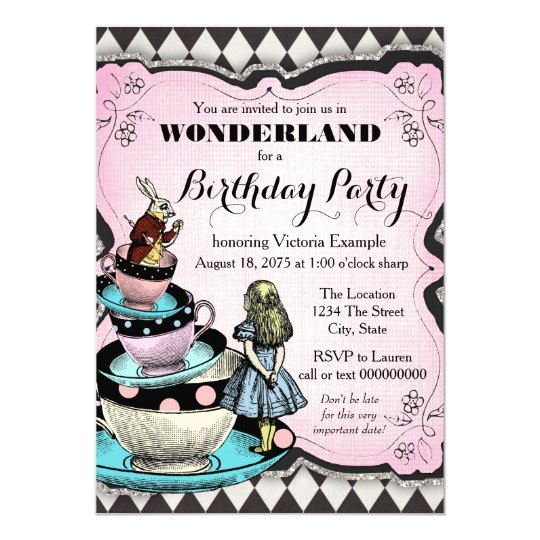 Vintage Alice in Wonderland Birthday Party Card | Zazzle ...