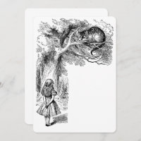 Vintage Alice in Wonderland Cat Invitation