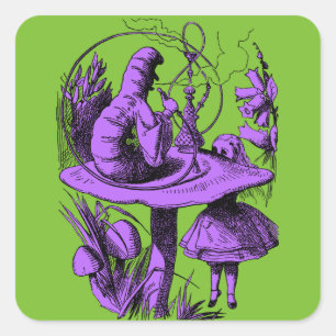 Vintage Alice in Wonderland Centipede Square Sticker