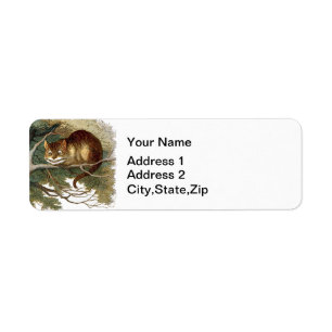 Vintage Alice in Wonderland Cheshire Cat Art Return Address Label