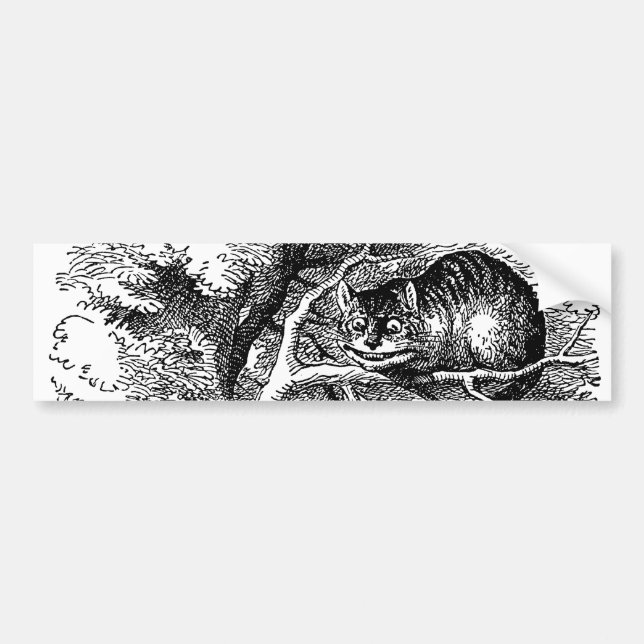 Vintage Alice in Wonderland, Cheshire Cat Bumper Sticker (Front)