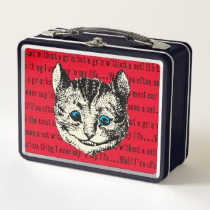 Vintage Alice in Wonderland Cheshire Cat  Metal Lunch Box