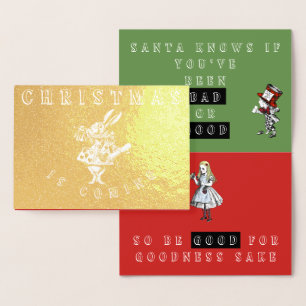 Vintage Alice in Wonderland Christmas Card