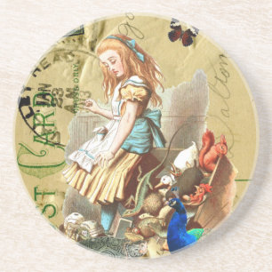Vintage Alice in Wonderland collage Coaster