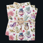 Vintage Alice In Wonderland Collage Decoupage Wrapping Paper Sheet<br><div class="desc">Step into the whimsical world of Alice in Wonderland with this vintage-inspired collage decoupage wrapping paper. Perfect for adding charm and character to any gift, this wrapping paper features classic illustrations and quotes from the beloved story. Each sheet is carefully crafted to capture the nostalgic feel of Alice's adventures in...</div>