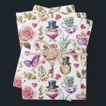 Vintage Alice In Wonderland Collage Decoupage Wrapping Paper Sheet<br><div class="desc">Step into the whimsical world of Alice in Wonderland with this vintage-inspired collage decoupage wrapping paper. Perfect for adding charm and character to any gift, this wrapping paper features classic illustrations and quotes from the beloved story. Each sheet is carefully crafted to capture the nostalgic feel of Alice's adventures in...</div>