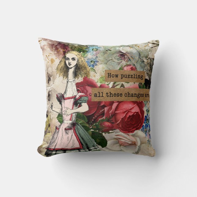 Vintage Alice in Wonderland Cushion (Front)