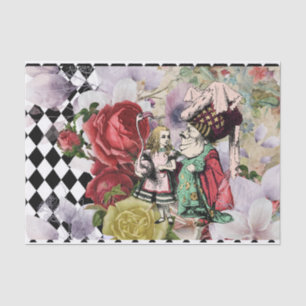 Vintage Alice in Wonderland Decoupage Queen Tissue Paper