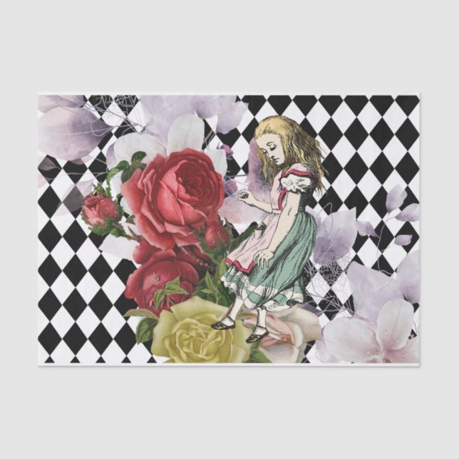 Vintage Alice in Wonderland Decoupage  Tissue Paper (Front)