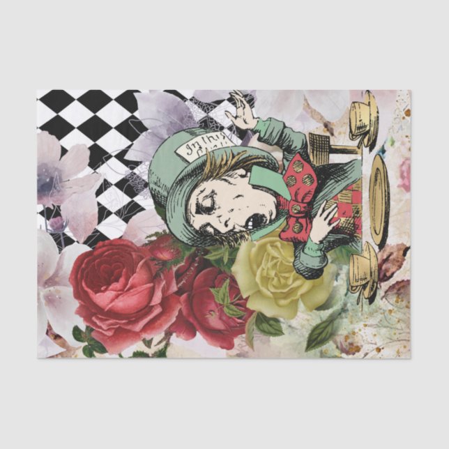 Vintage Alice in Wonderland Decoupage Tissue Paper (Front)