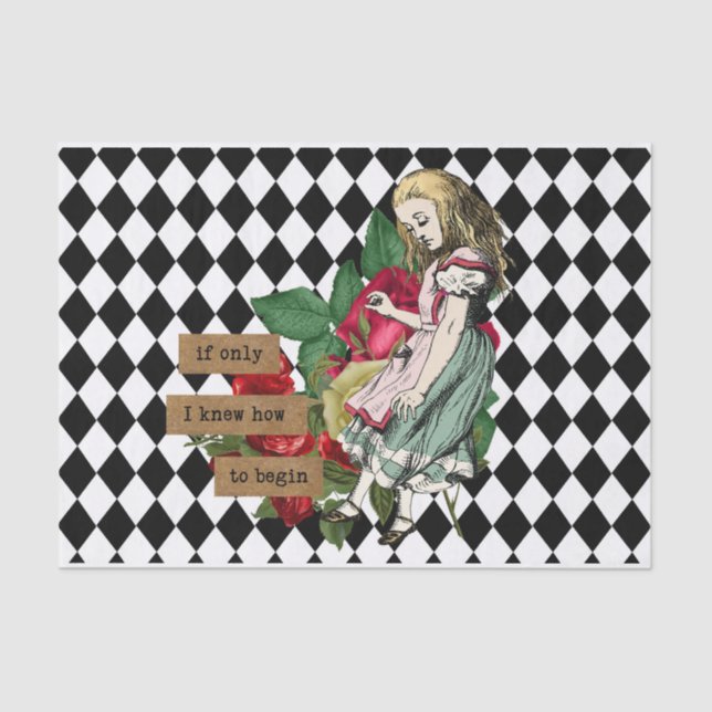 Vintage Alice in Wonderland Decoupage Tissue Paper (Front)