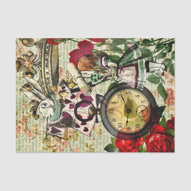 Vintage Alice in Wonderland Decoupage Tissue Paper (Front)