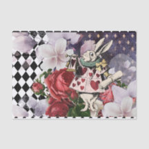 Vintage Alice in Wonderland Decoupage White Rabbit