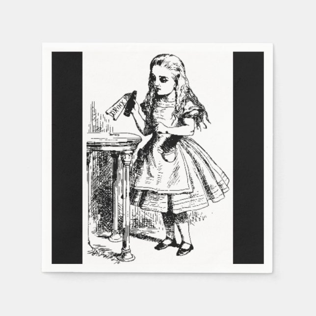 Vintage Alice in Wonderland Drink Me Paper Napkins (Front)