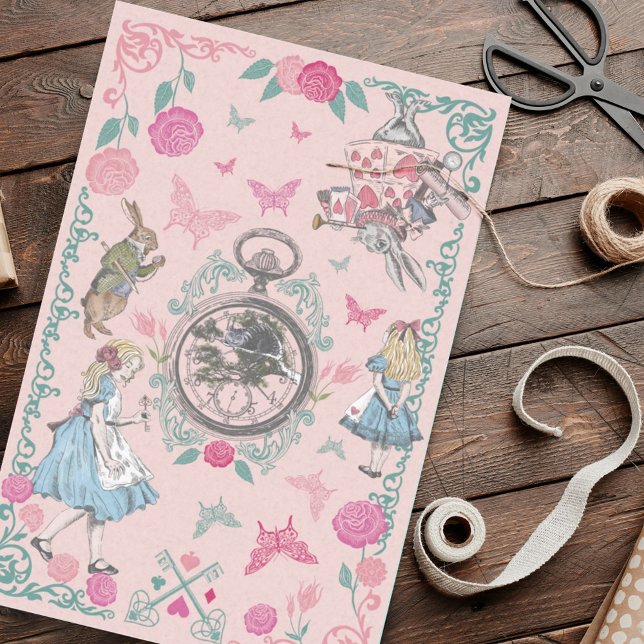 Vintage Alice In Wonderland Fairytale Decoupage Tissue Paper (Creator Uploaded)