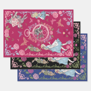 Vintage Alice In Wonderland Fairytale Decoupage Wrapping Paper Sheet