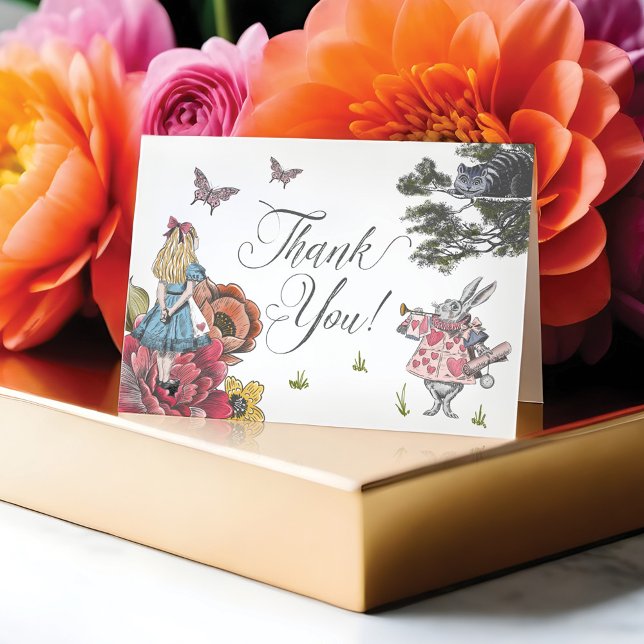 Vintage Alice In Wonderland Fairytale Thank You Card (Vintage Alice In Wonderland Fairytale Thank You)