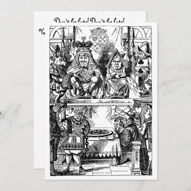 Vintage Alice in Wonderland Girl Birthday Party Invitation (Front/Back)
