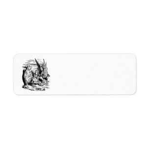 Vintage Alice in Wonderland, Gryphon, Mock Turtle Return Address Label