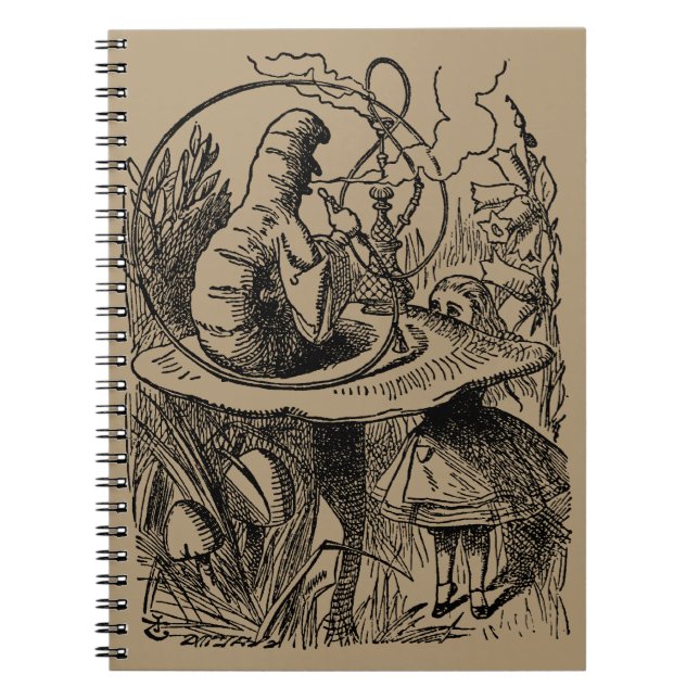Vintage Alice in Wonderland Hookah Caterpillar Notebook (Front)