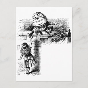 Vintage Alice in Wonderland, Humpty Dumpty on Wall Postcard