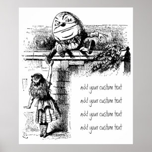 Vintage Alice in Wonderland, Humpty Dumpty on Wall Poster