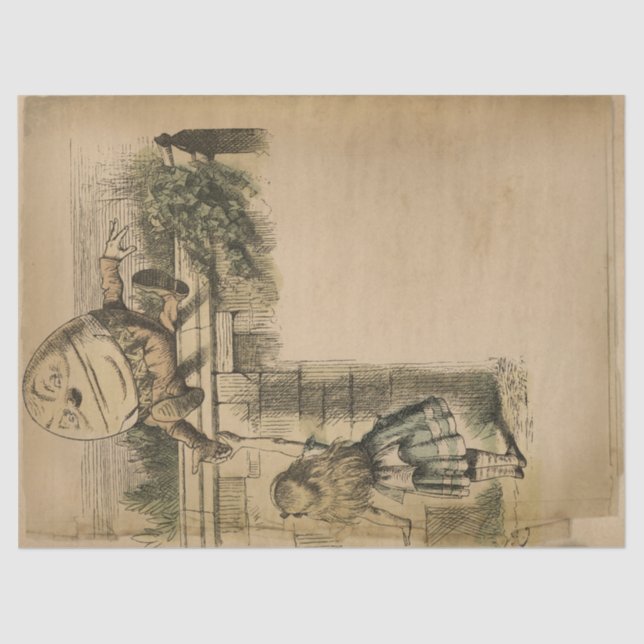 Vintage Alice in Wonderland Humpty Dumpty Tissue Paper (Front)