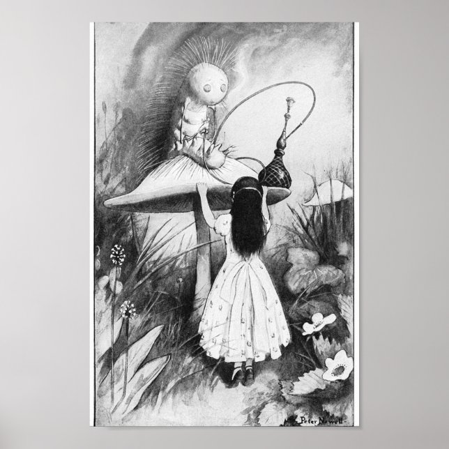 Vintage Alice in Wonderland Illustration Poster (Front)