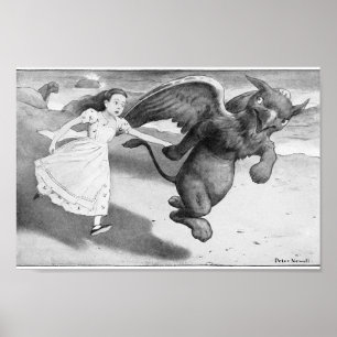 Vintage Alice in Wonderland Illustration Poster