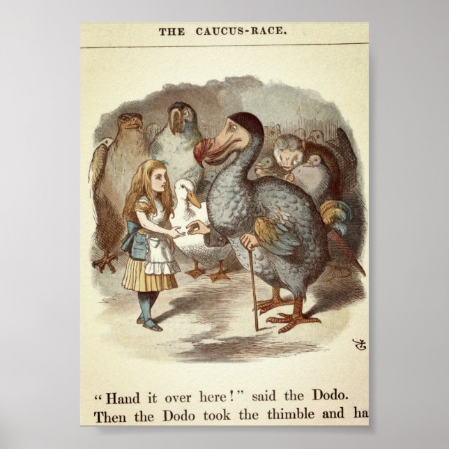 Vintage Alice in Wonderland Illustration Poster (Front)