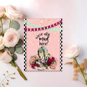 Vintage Alice in Wonderland Mad Hatter Tea Party Card